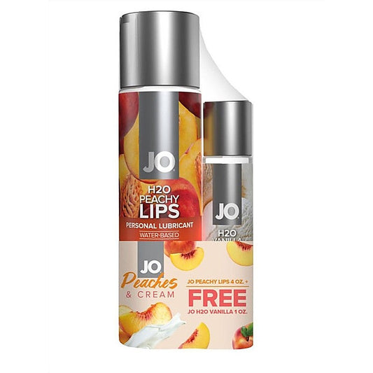 System Jo Peaches and Cream H20 Peachy Lips 120ml Plus FREE H2O Vanilla Cream Lubricant 30ml
