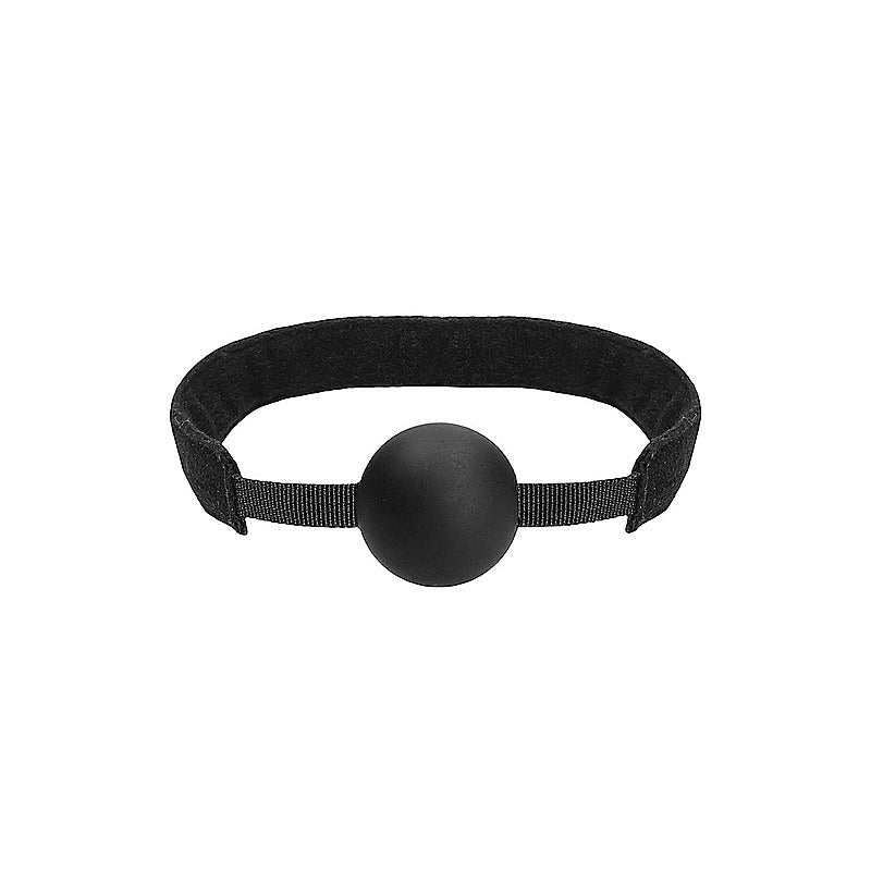 Velvet And Velcro Adjustable Silicone Ball Gag By Shots Toys - Bondage Gags and Bits