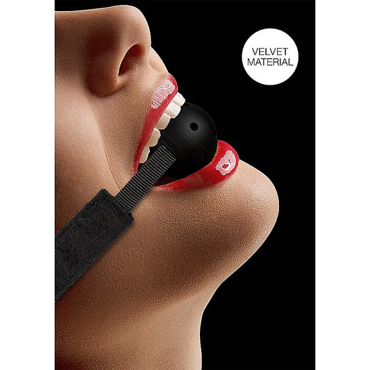 Shots Toys Breathable Ball Gag With Velvet & Velcro Straps - Bondage Gags and Bits
