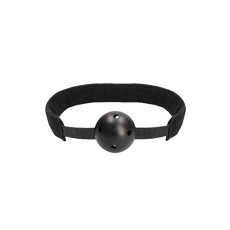 Breathable Ball Gag With Velvet & Velcro Straps - Bondage Gags and Bits
