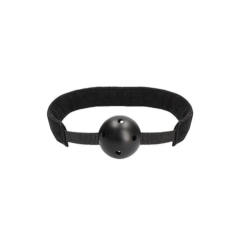 Breathable Ball Gag With Velvet & Velcro Straps - Bondage Gags and Bits