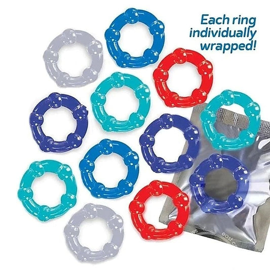 The Ultimate Pleasure Package - 12 Versatile Cock Rings - Cock Ring Sets
