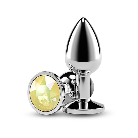 Rear Assets Silver Coloured Gem Butt Plug Small - Butt Plugs