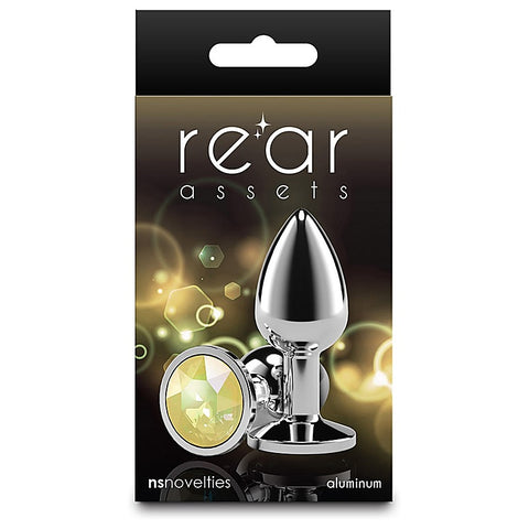Rear Assets Silver Coloured Gem Butt Plug Small - Butt Plugs
