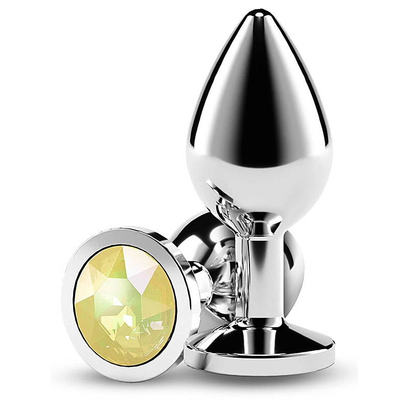Rear Assets Silver Coloured Gem Butt Plug Medium - Butt Plugs