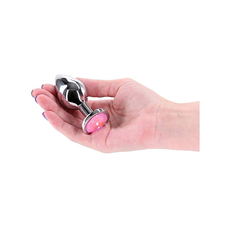 Rear Assets Silver Coloured Gem Butt Plug Medium - Butt Plugs