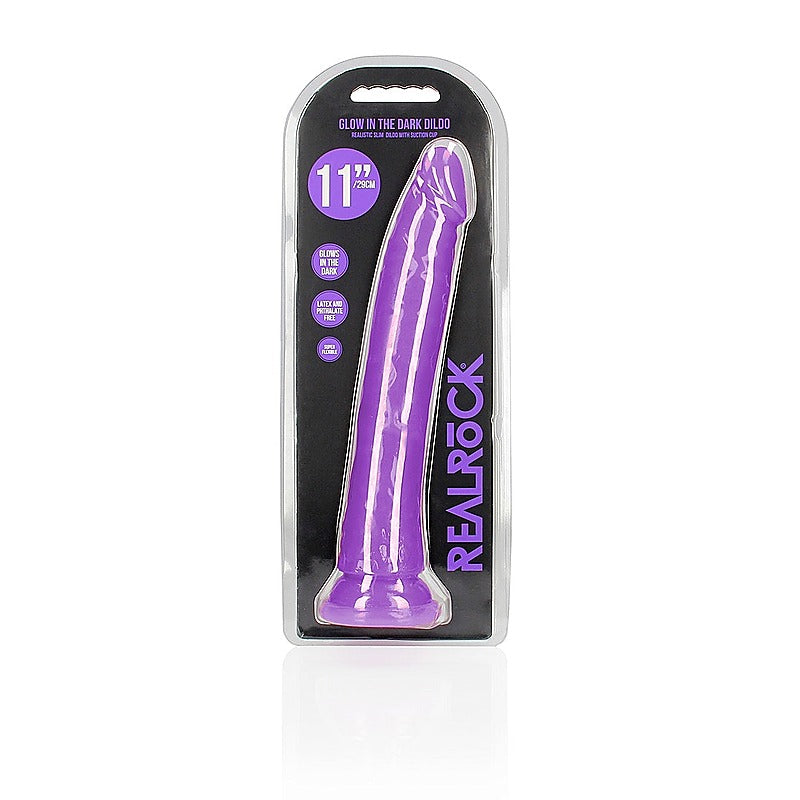 Realrock 29 Cm Slim Glow In The Dark Neon Dong By Shots - Realistic Dildos