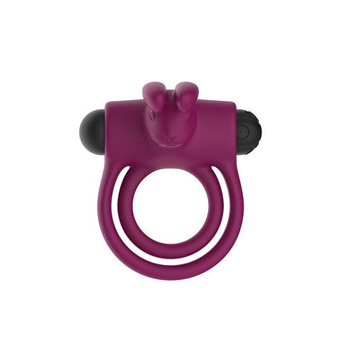 Silicone Rabbit Vibrating Penis and Balls Cock Ring - Vibrating Cock Rings