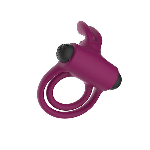 Silicone Rabbit Vibrating Penis and Balls Cock Ring - Vibrating Cock Rings