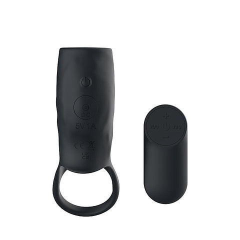 Remote Control Vibrating Cockring Sleeve By Passion Play - Penis Sleeves and Extenders