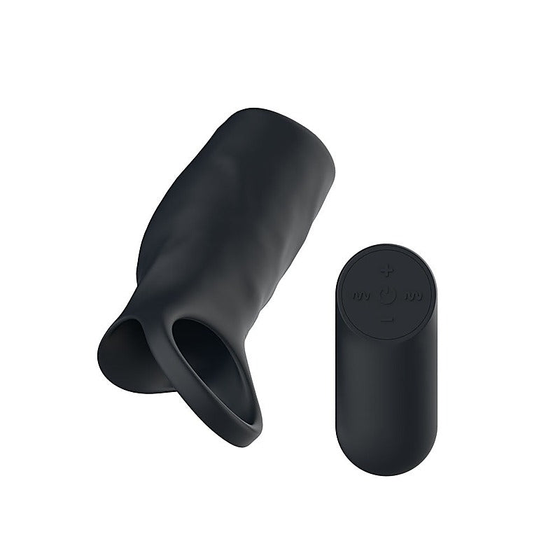 Remote Control Vibrating Cockring Sleeve By Passion Play - Penis Sleeves and Extenders