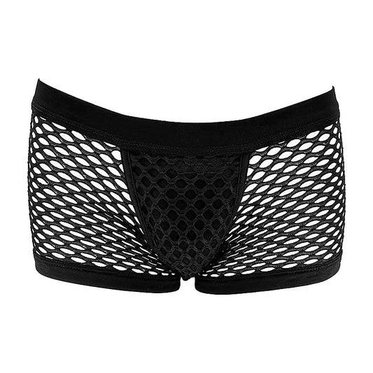 Love In Leather Mens Mesh Sexy Boyshort Black