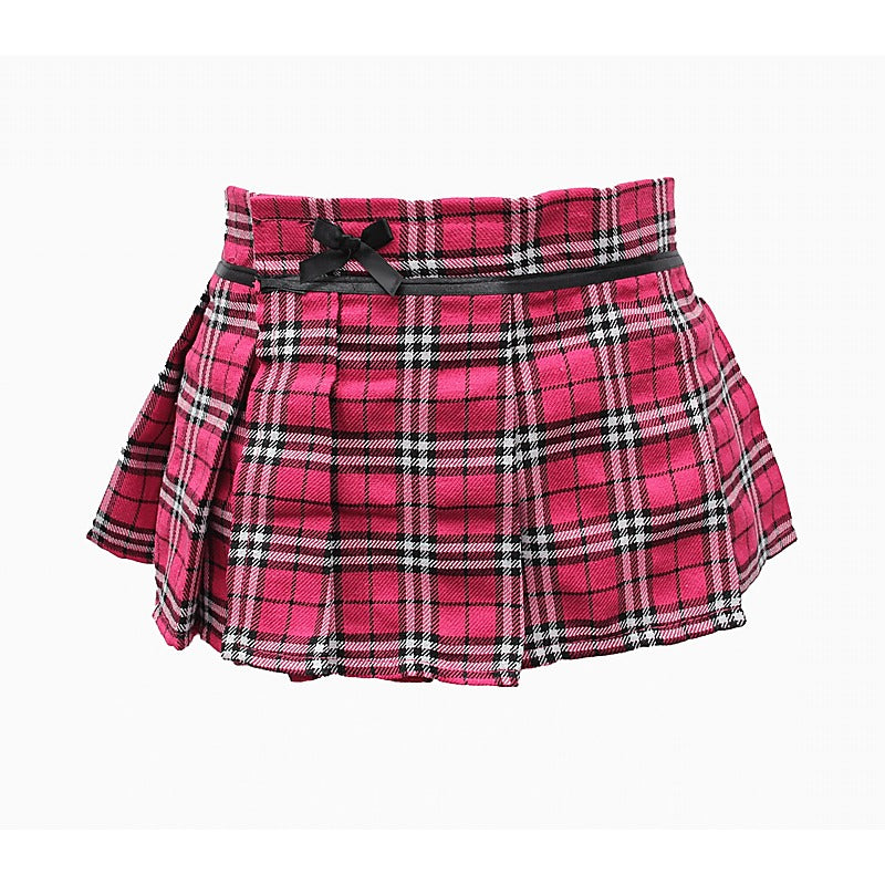 Tartan Wrap Style Skirt With Velcro Closure - Skirts And Club Wear