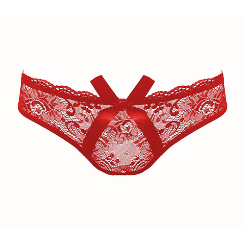 Sexy Womens Full Lace Crotchless Panties By Love In Leather - G-Strings, Panties and Shorts