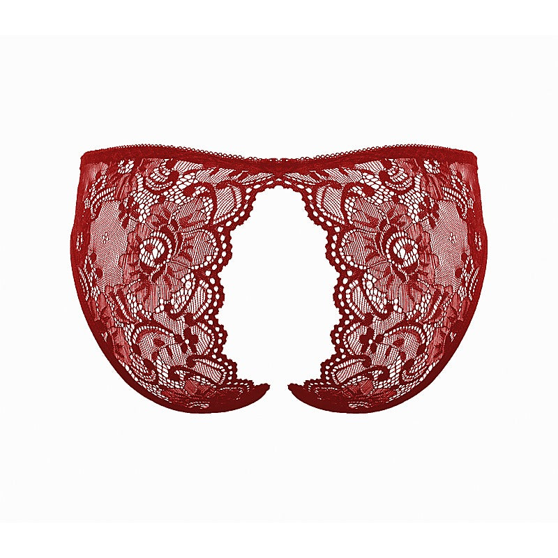 Sexy Womens Full Lace Crotchless Panties By Love In Leather - G-Strings, Panties and Shorts