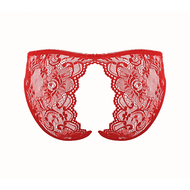 Sexy Womens Full Lace Crotchless Panties By Love In Leather - G-Strings, Panties and Shorts