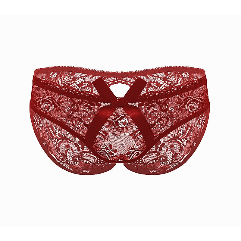 Sexy Womens Full Lace Crotchless Panties By Love In Leather - G-Strings, Panties and Shorts