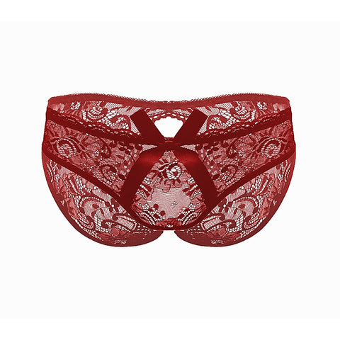 Sexy Womens Full Lace Crotchless Panties By Love In Leather - G-Strings, Panties and Shorts