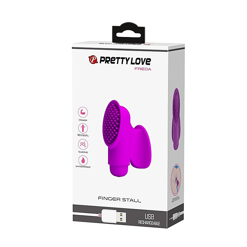 Freda 12 Functions Rechargeable Finger Sleeve Vibrator - Finger and Tongue Vibrators