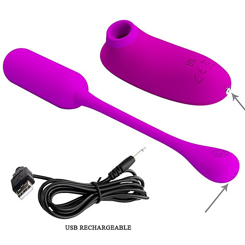 Remote Control Sucking Silicone Egg Vibrator By Baile - Love Eggs and Kegel Exercisers