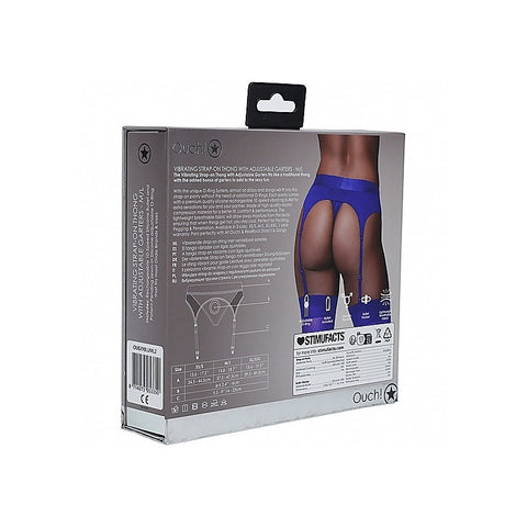 Vibrating Strap-On Thong With Adjustable Garters - Strap On Sextoys