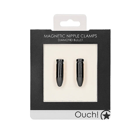 Shots Tosy Diamond Bullet Magnetic Nipple Clamps - Nipple and Clit Clamps