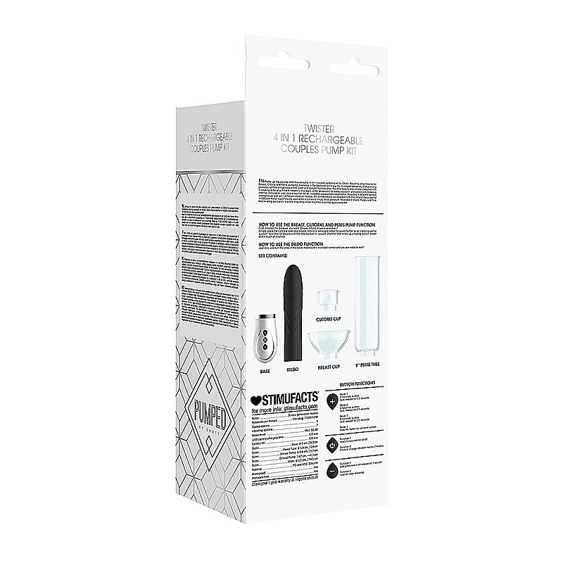 Pumped Twister 4 In 1 Rechargeable Couples Pump Kit - Sex Toys For Couples
