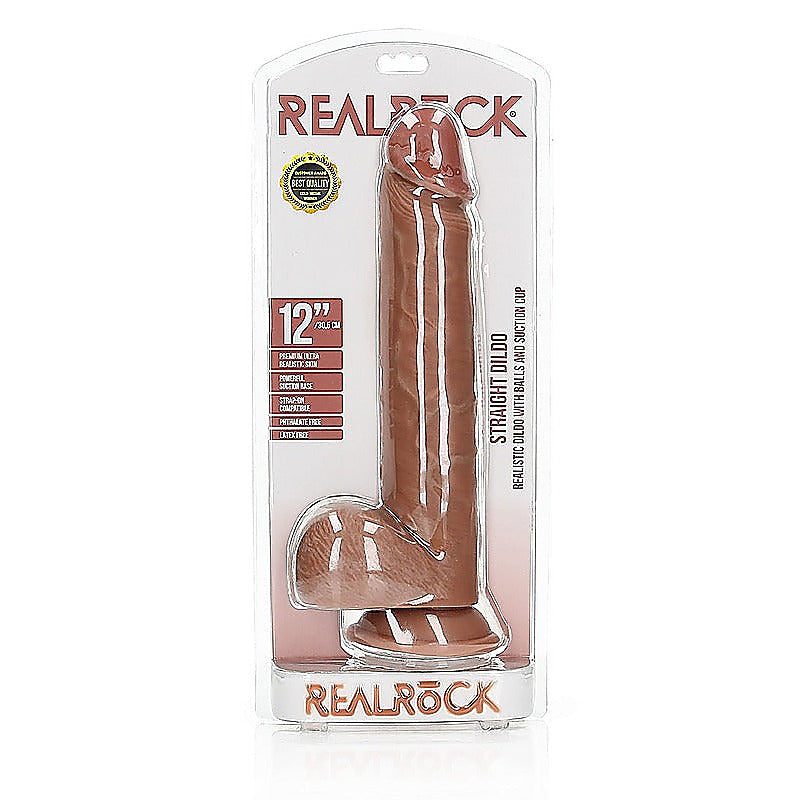 Straight Suction Cup Realistic Dildo With Balls - Realistic Dildos