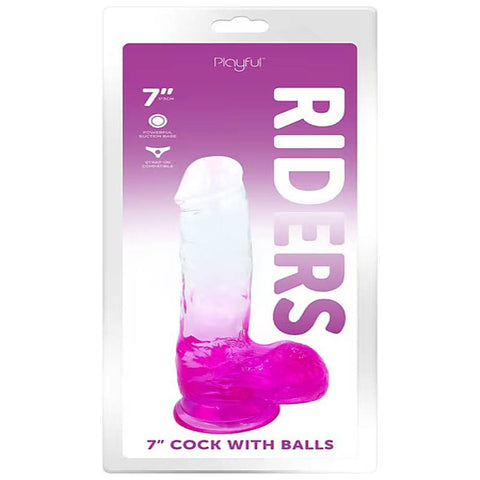 Playful Riders 7 Inch Realistic Looking Cock with Balls - Realistic Dildos