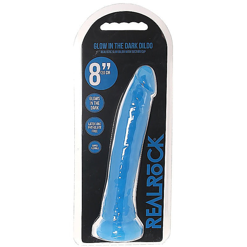 8 Inch Slim Glow In The Dark Neon Dong By Shots Toys - Realistic Dildos
