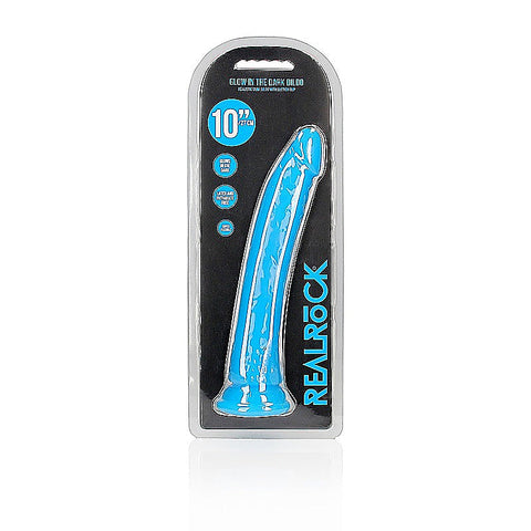 10 Inch Slim Glow In The Dark Neon Dong By Shots Toys - Realistic Dildos