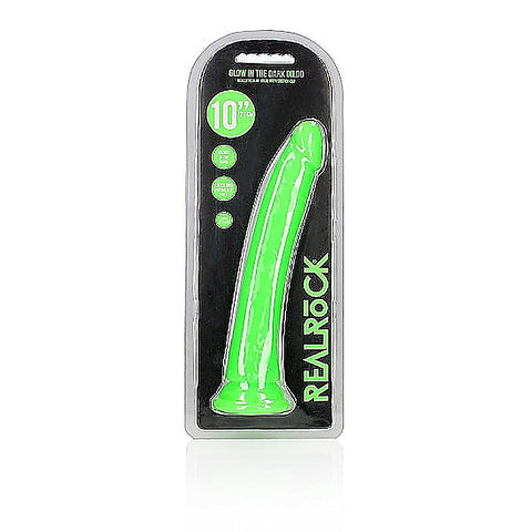 10 Inch Slim Glow In The Dark Neon Dong By Shots Toys - Realistic Dildos