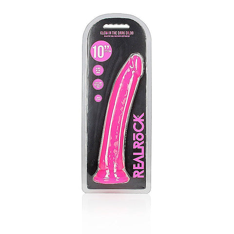 10 Inch Slim Glow In The Dark Neon Dong By Shots Toys - Realistic Dildos