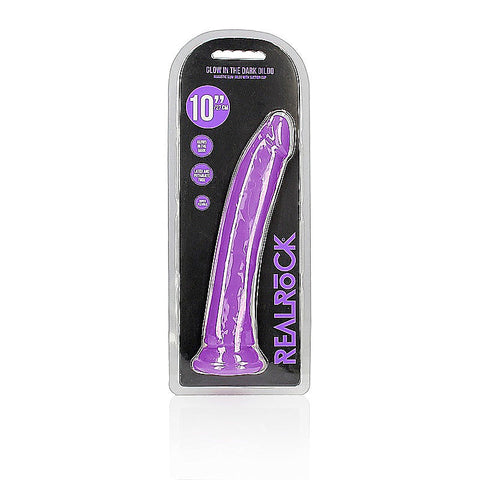 10 Inch Slim Glow In The Dark Neon Dong By Shots Toys - Realistic Dildos