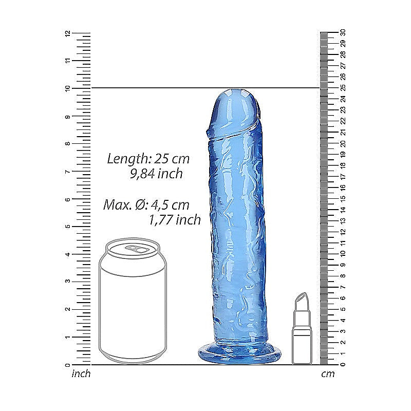 Crystal Clear 9 Inch Straight No Balls Dildo By Shots Toys - Realistic Dildos