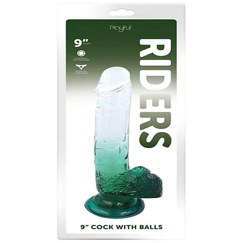 Playful Riders 9 Inch Realistic Dildo with Balls - Realistic Dildos
