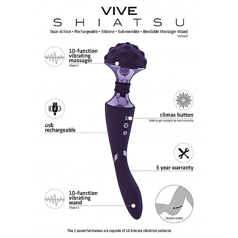Shiatsu Bendable Body Wand Massager By Shots Toys - Body Wands