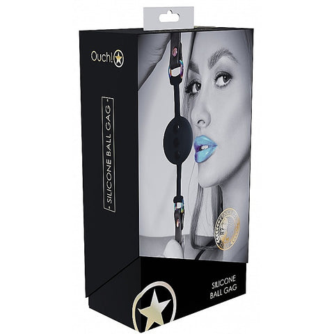 Shots Ouch! Venice Collection Silicone Bondage Ball Gag - Bondage Gags and Bits