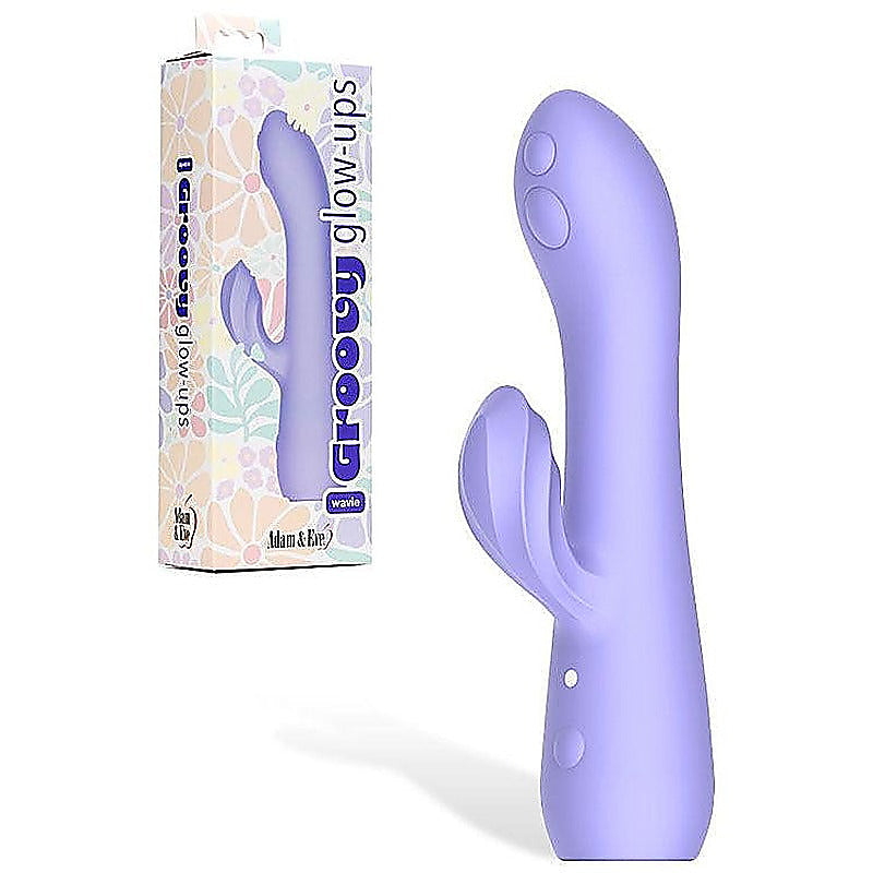 Groovy Glow-Ups Wavie Rabbit Vibrator By Adam & Eve - Rabbit Vibrators