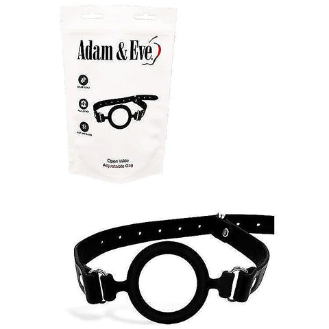 Open Wide Adjustable Bondage Mouth Gag By Adam & Eve - Bondage Gags and Bits