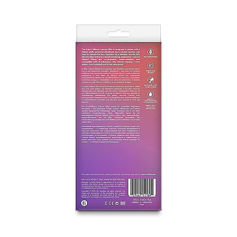 Colours Ribbed 6 Inch Vibrating Silicone Dildo - Vibrating Dildos