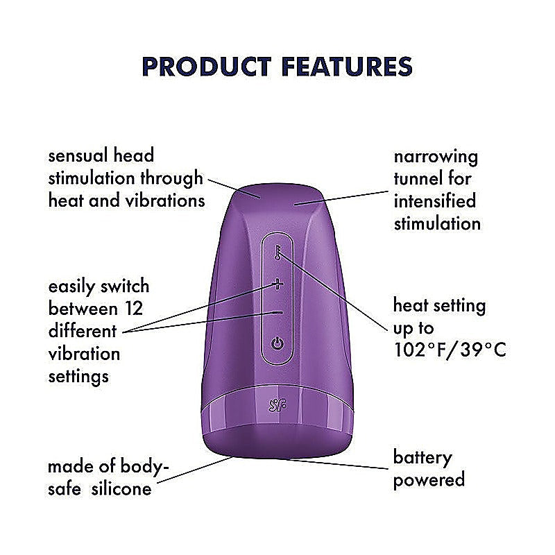 Satisfyer Men Heat Vibration Male Masturbator By Satisfyer - Masturbators and Strokers