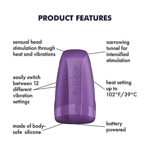 Satisfyer Men Heat Vibration Male Masturbator By Satisfyer - Masturbators and Strokers