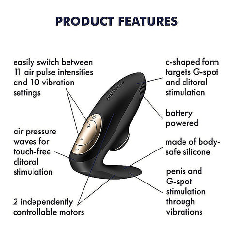 Pro 4 Battery Series U-Shaped Couples Vibrator By Satisfyer - Clit Ticklers and Pulsators