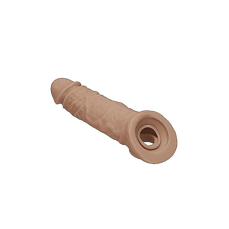 REALROCK 8 Inch Realistic Penis Extender with Cock Rings - Penis Sleeves and Extenders