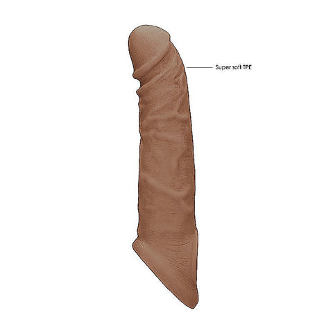REALROCK 8 Inch Realistic Penis Extender with Cock Rings - Penis Sleeves and Extenders