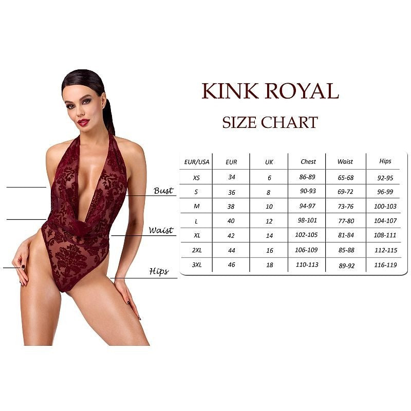 Kink Royal Draped Plunge Bodysuit by Noir Handmade - Teddies and Bodysuits