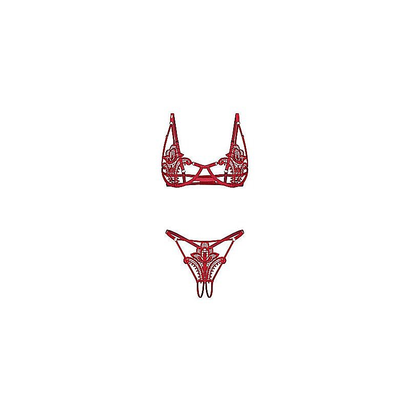 Luise Sublim 2 Pc Bra & Panty Crotchless Set By Obsessive - Bras and Bra Sets