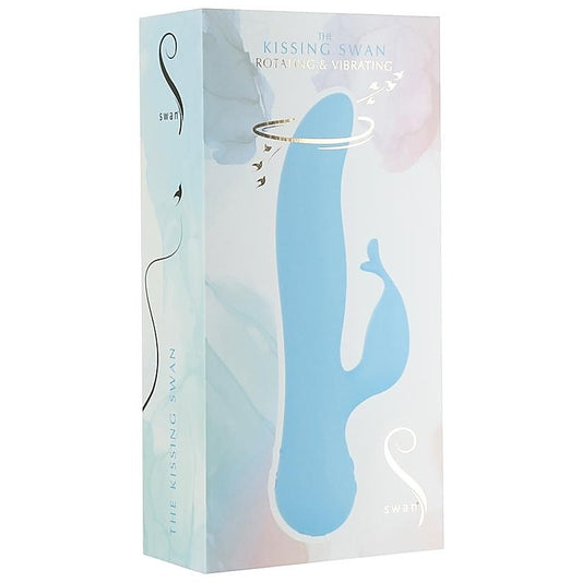 Swan The Kissing Rechargeable Rabbit Vibrator Blue - Rabbit Vibrators