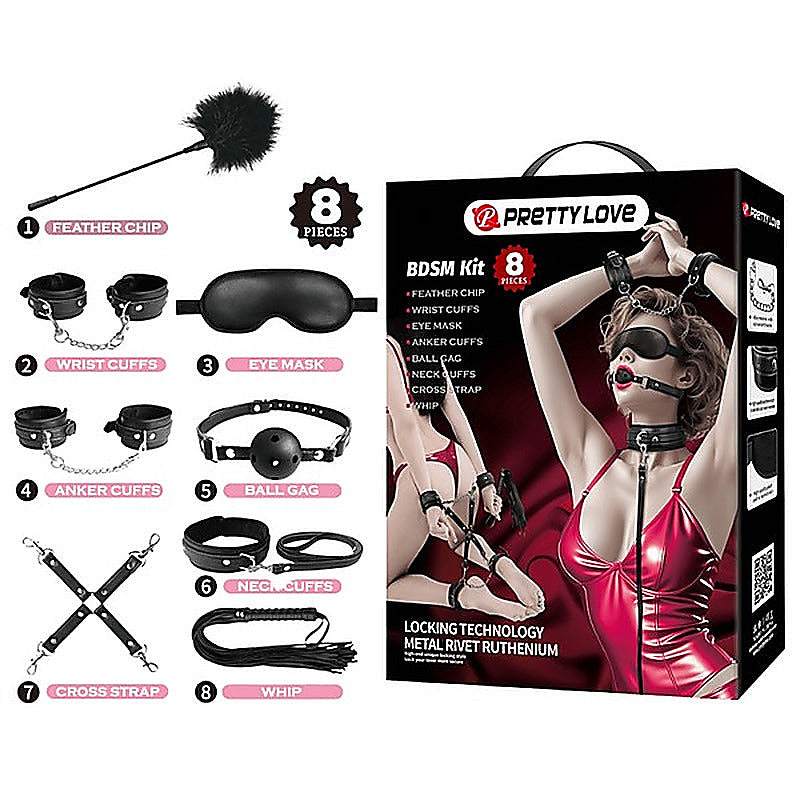 8-Piece Bondage Play Adult Toys Set By Baile - Bondage Kits
